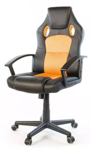 Крісло геймерське АКЛАС Анхель NEW PL TILT підліткове (Чорний PU/Помаранчевий)