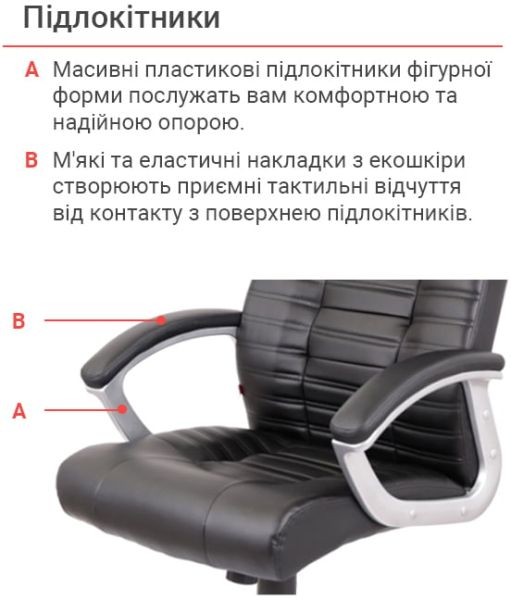 Крісло АКЛАС Атлант MP TILT (XY-7147) (PU Чорний)