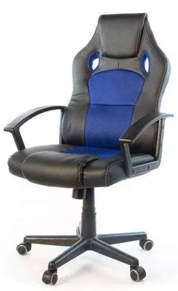 Крісло геймерське АКЛАС Анхель NEW PL TILT підліткове (Чорний PU/Синій)