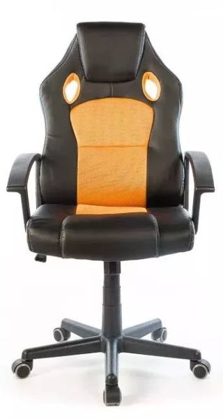 Крісло геймерське АКЛАС Анхель NEW PL TILT підліткове (Чорний PU/Помаранчевий)